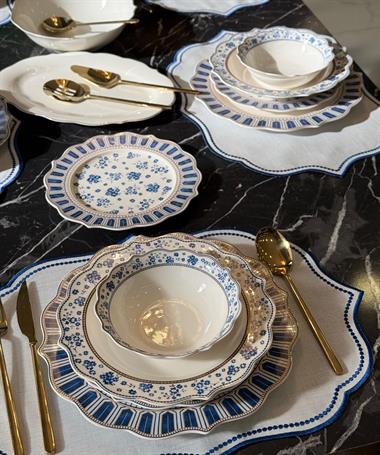 24 Parça Zarif Blue Porselen Yemek Takımı