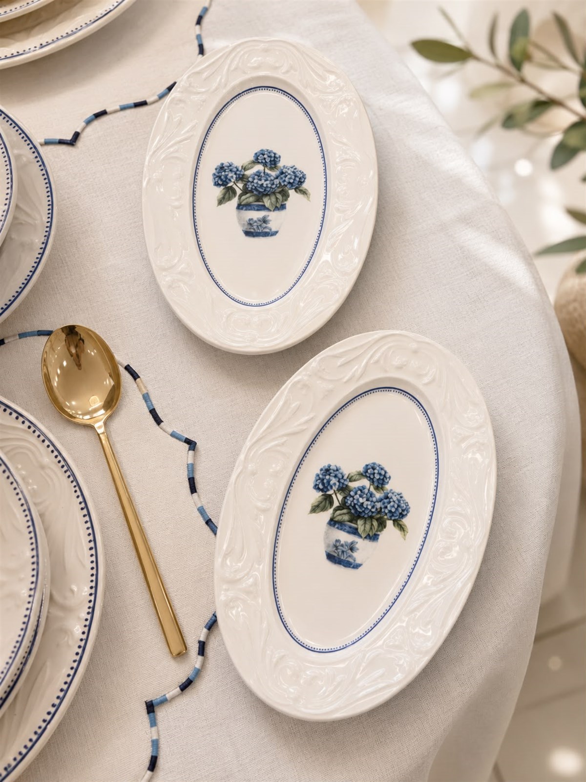 26 Parça 6 Kişilik Vintage Hydrangea Yemek Takımı
