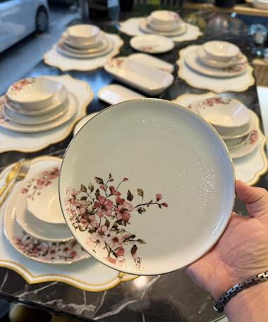 27 Parça Modern Asya Sakura Yemek Takımı