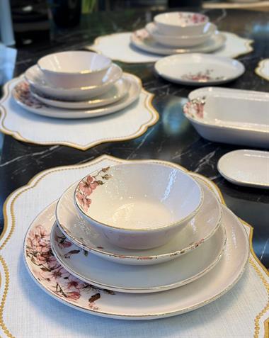 27 Parça Modern Asya Sakura Yemek Takımı