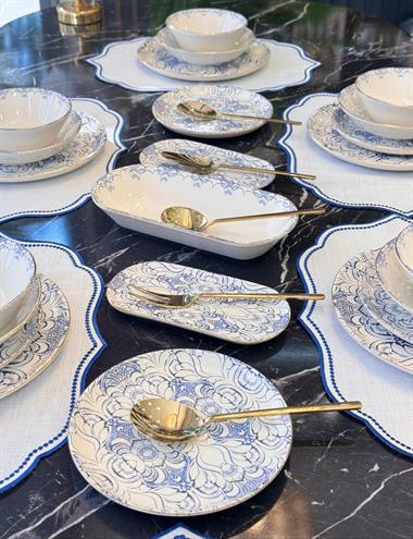 27 Parça 6 Kişilik Modern Blue Cycle Yemek Takımı