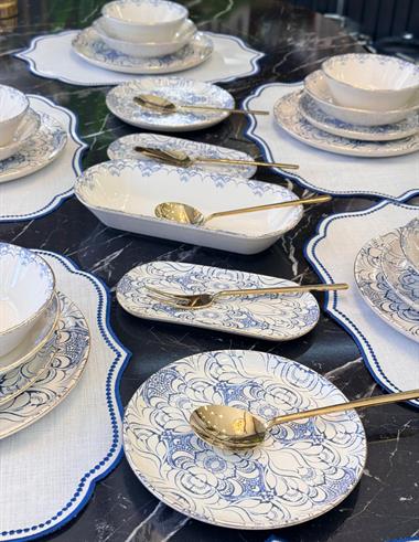 27 Parça 6 Kişilik Modern Blue Cycle Yemek Takımı