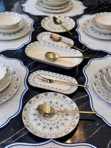 27 Parça 6 Kişilik Modern İstanbul Blue Yemek Takımı