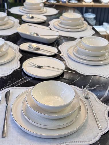 27 Parça Modern Gümüş Milenyum Yemek Takımı