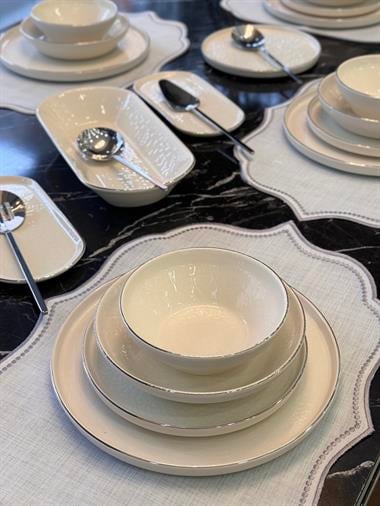 27 Parça Modern Gümüş Milenyum Yemek Takımı