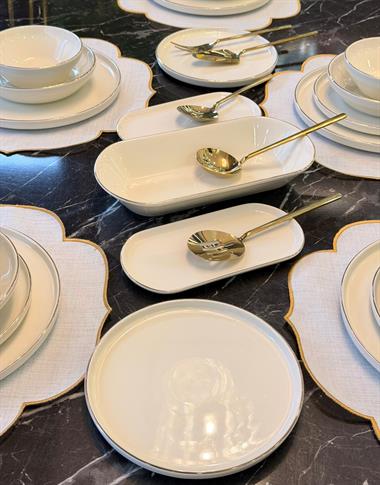 27 Parça Modern Pure Milenyum Gold Yemek Takımı