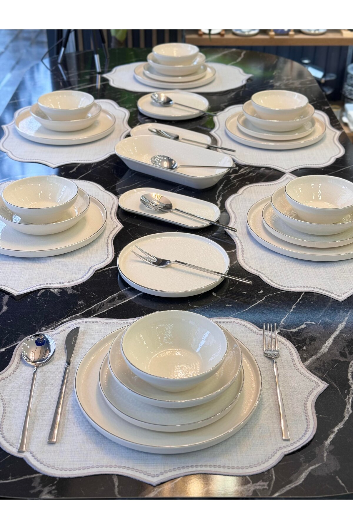 27 Parça Modern Pure Yemek Takımı Platin