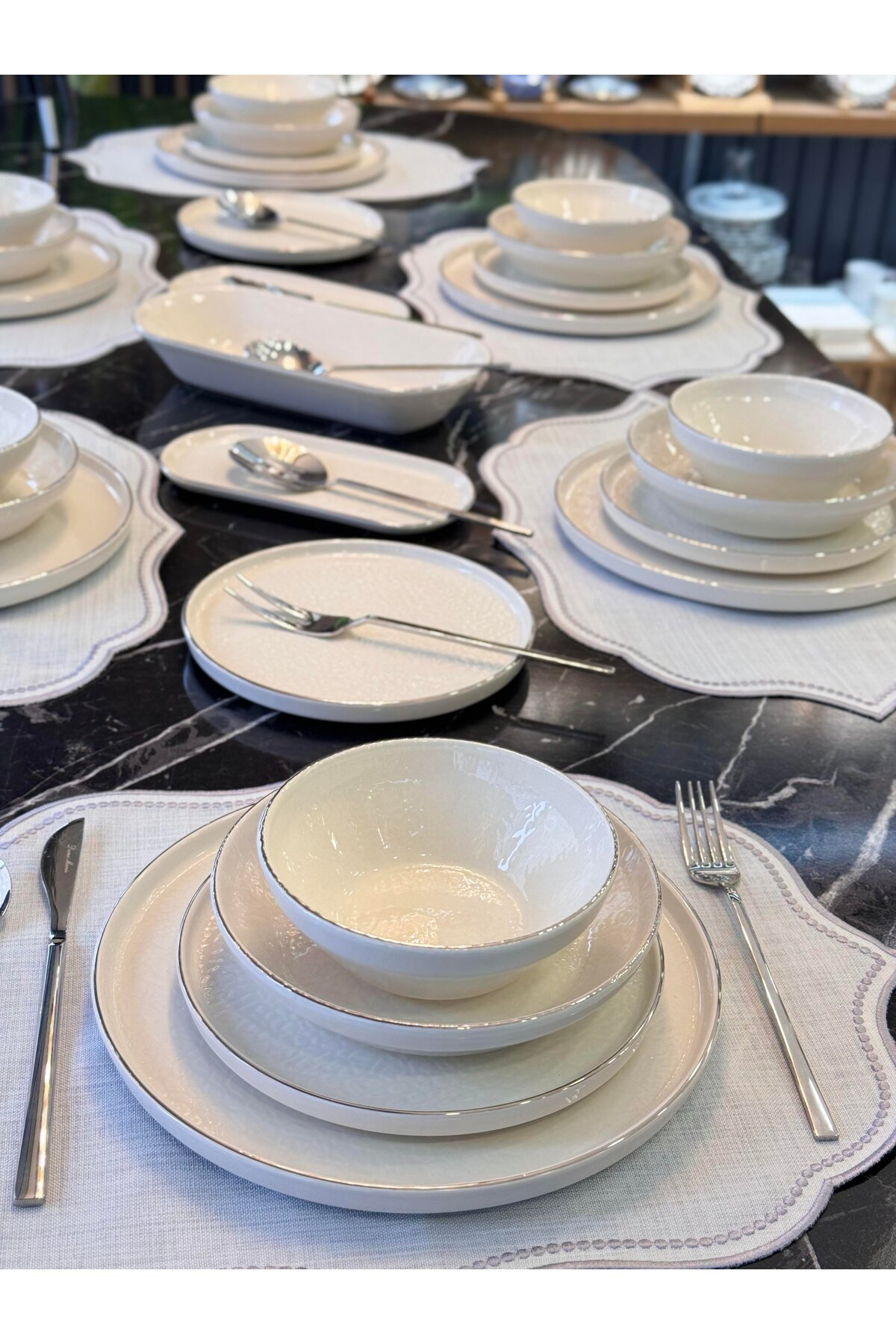 27 Parça Modern Pure Yemek Takımı Platin