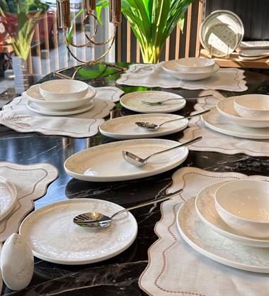 27 Parça 6 Kişilik Slender Porselen Lüks Yemek Takımı Hera