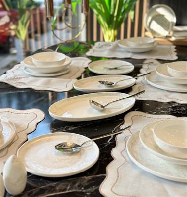 27 Parça 6 Kişilik Slender Porselen Lüks Yemek Takımı Hera