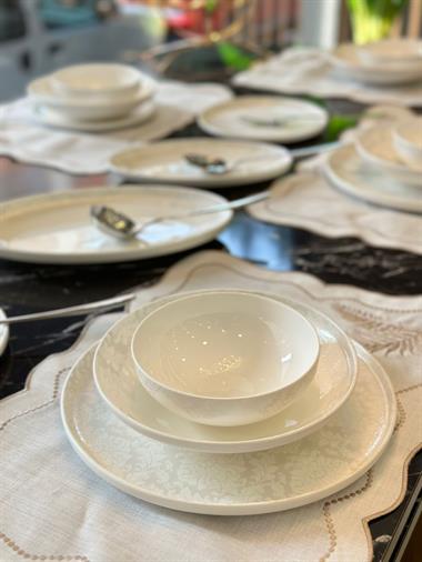 27 Parça 6 Kişilik Slender Porselen Lüks Yemek Takımı Hera
