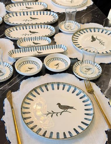 29 Parça Antik Bird Porselen Kahvaltı Takımı 