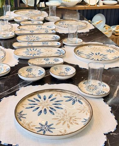 29 Parça Mione Blue Porselen Kahvaltı Takımı 