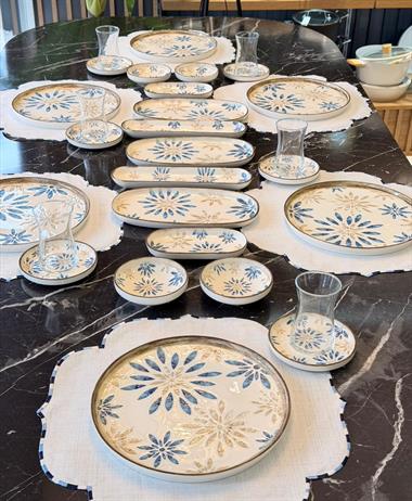 29 Parça Mione Blue Porselen Kahvaltı Takımı 