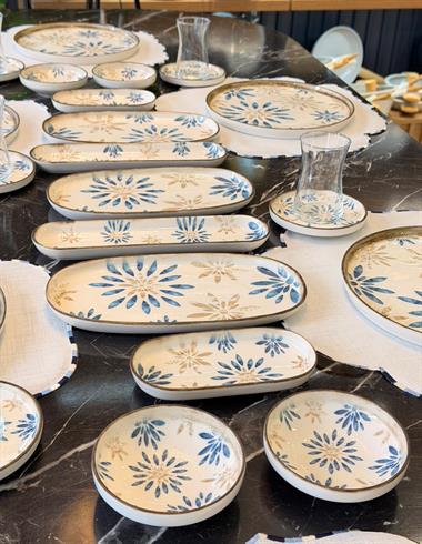 29 Parça Mione Blue Porselen Kahvaltı Takımı 