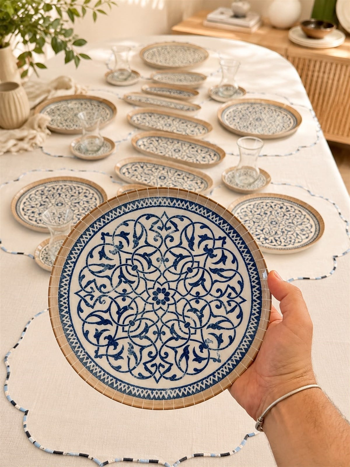29 Parça 6 Kişilik Porselen Kahvaltı Takımı Ethno