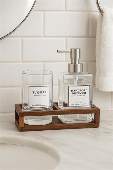 2li Akasya Stantlı Sıvı Sabunluk Kare