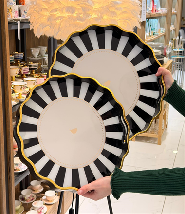 2li Black Bird Line Lüks Tepsi