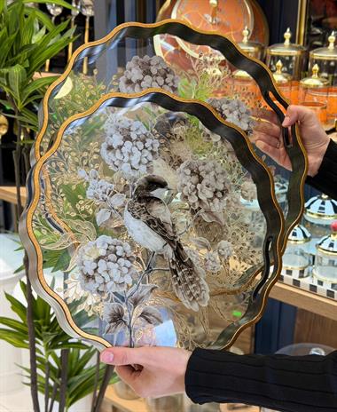 2li Brown Bird  Lüks Tepsi