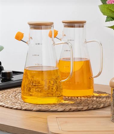 2li Eliza Boroslikat Cam Yağdanlık Bambu Stantlı