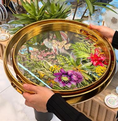 2li Flowers Lüks Tepsi