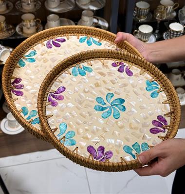 2li Hasır Lüks Sunum Tepsi 