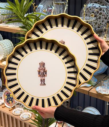 2li Kurşun Asker Black Papatya Lüks Tepsi