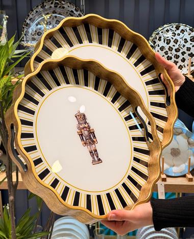 2li Kurşun Asker Black Papatya Lüks Tepsi