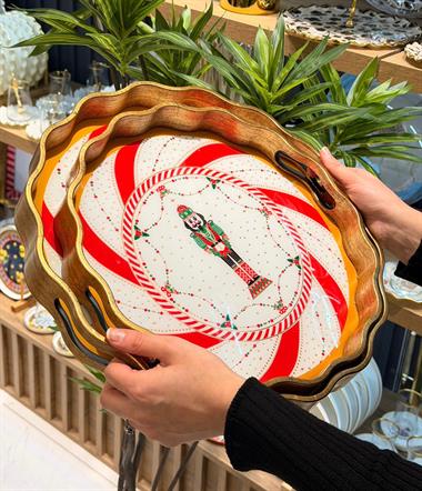 2li Kurşun Asker Red Papatya Lüks Tepsi