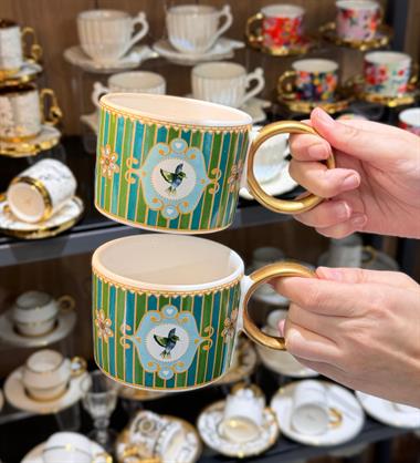 2li Lüks Piano Bird Green Kupa