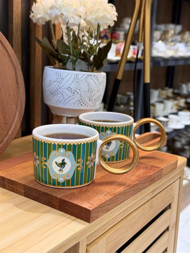 2li Lüks Piano Bird Green Kupa