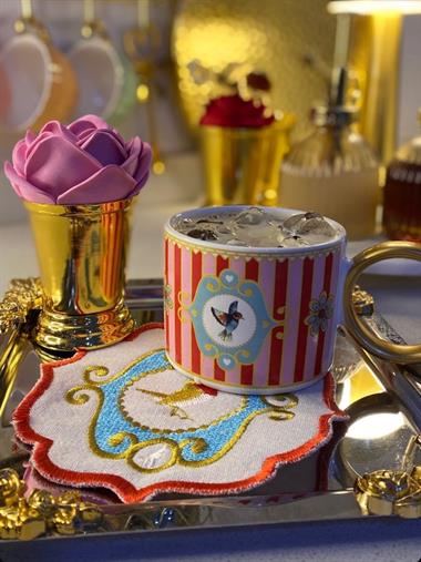 2li Lüks Piano Bird Pink Kupa