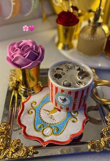 2li Lüks Piano Bird Pink Kupa