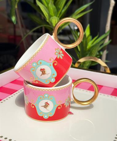 2li Lüks Piano Bird Pink Soho Kupa