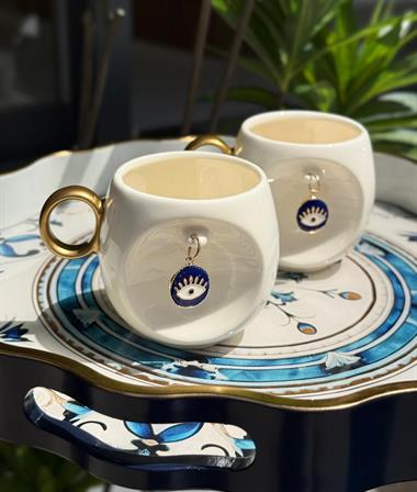 2'li Lüks Porselen Nazar Kupa