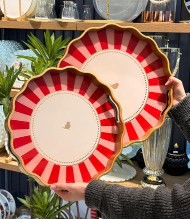 2li Pink Bird Lüks Tepsi