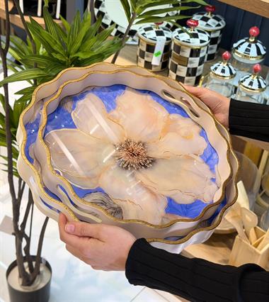 2li Velora Blue Lüks Tepsi