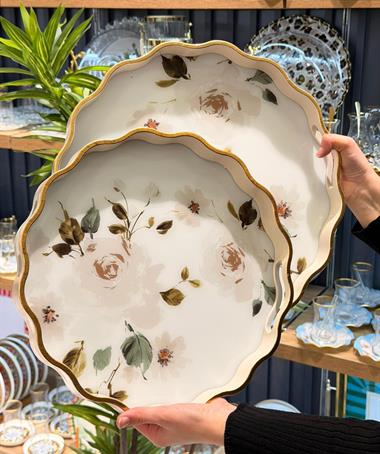 2li White Calmness Papatya Lüks Tepsi