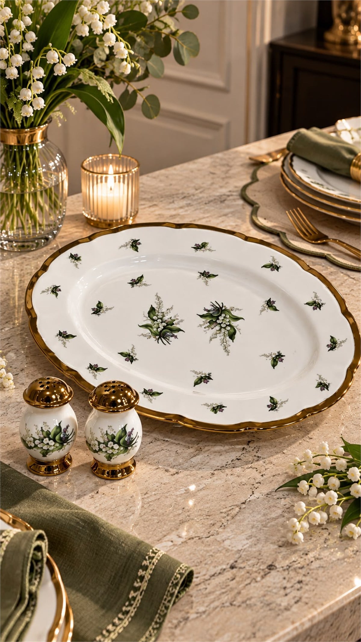 3 Parça Hürrem Kayık Ve Tuzluk Biberlik 35 cm 