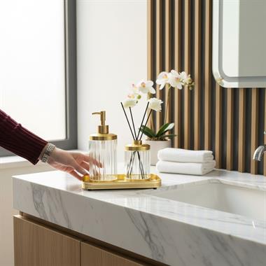 3 Parça Spiffy Standlı Banyo Seti Clear