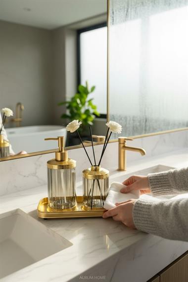 3 Parça Spiffy Standlı Banyo Seti Light Gray