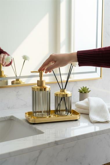 3 Parça Spiffy Standlı Banyo Seti Light Gray