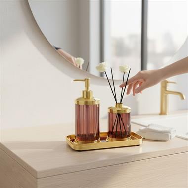 3 Parça Spiffy Standlı Banyo Seti Purple