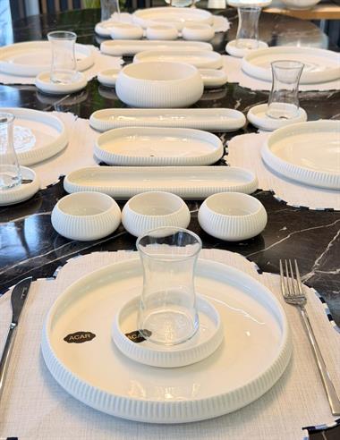 35 Parça 6 Kişilik Bianca Line Perla Porselen Kahvaltı Takımı