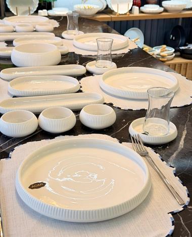 35 Parça 6 Kişilik Bianca Line Perla Porselen Kahvaltı Takımı