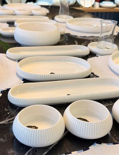 35 Parça 6 Kişilik Bianca Line Perla Porselen Kahvaltı Takımı