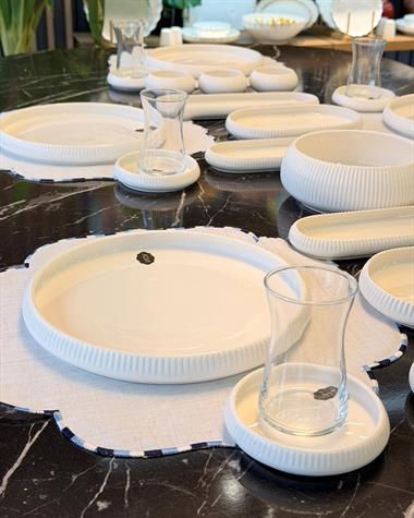 35 Parça 6 Kişilik Bianca Line Perla Porselen Kahvaltı Takımı