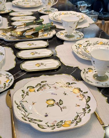 31 Parça 6 Kişilik Lemoon Porselen Mikasa Moor Kahvaltı Takımı