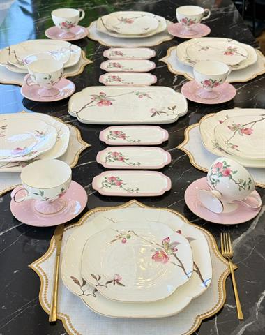 31 Parça 6 Kişilik Peachy Porselen Mikasa Moor Kahvaltı Takımı