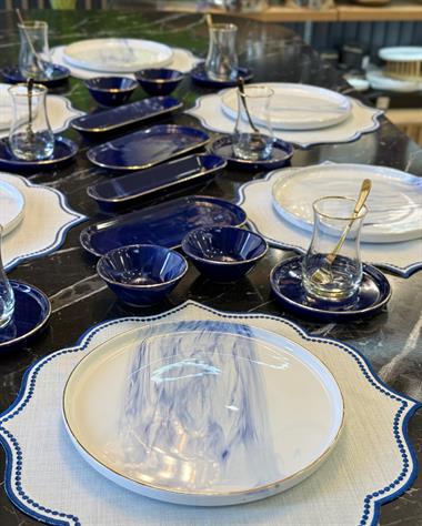 32 Parça İstanbul Blue Wind Kahvaltı Takımı Gold